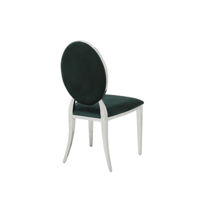 Hampton Green French Plush Velvet Dining Chair With Chrome Legs-Esme Furnishings