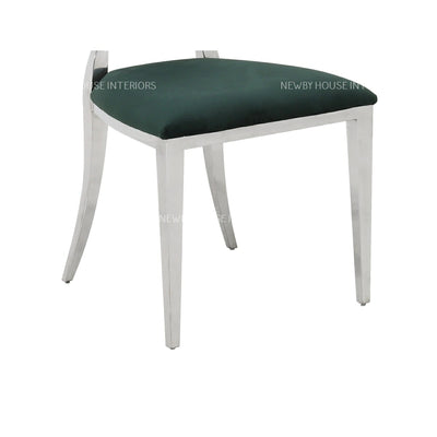 Hampton Green French Plush Velvet Dining Chair With Chrome Legs-Esme Furnishings
