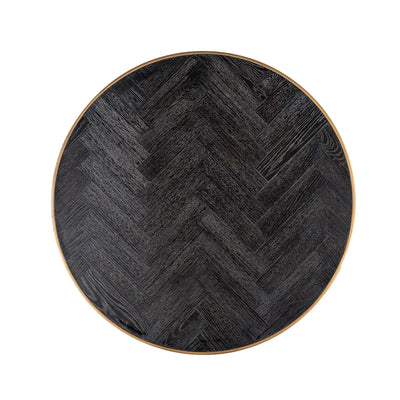 Richmond Interiors Blackbone Black Oak and Brass Nest of 2 Coffee Tables