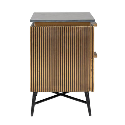 Richmond Ironville Golden 2 Drawer Bedside Cabinet-Belmont Interiors