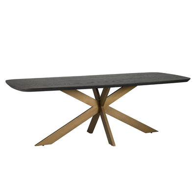 Richmond Interiors Cambon Dark Coffee Oak Danish Oval Dining Table with Brushed Base
