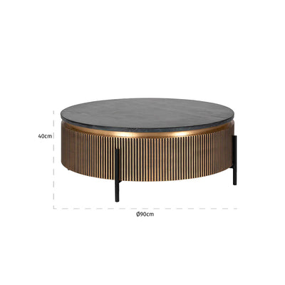 Richmond Interiors Ironville Golden Round Coffee Table