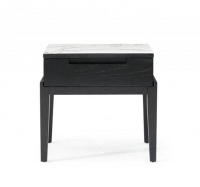 Twenty10 Designs Orchid Marble Bedside Single Drawer in Black-Esme Furnishings