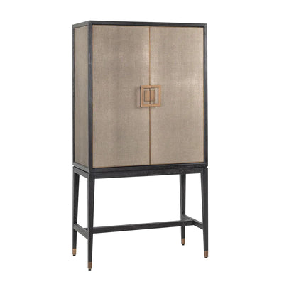 Richmond Interiors Bloomville Shagreen Faux Leather 2 Door Bar Cabinet