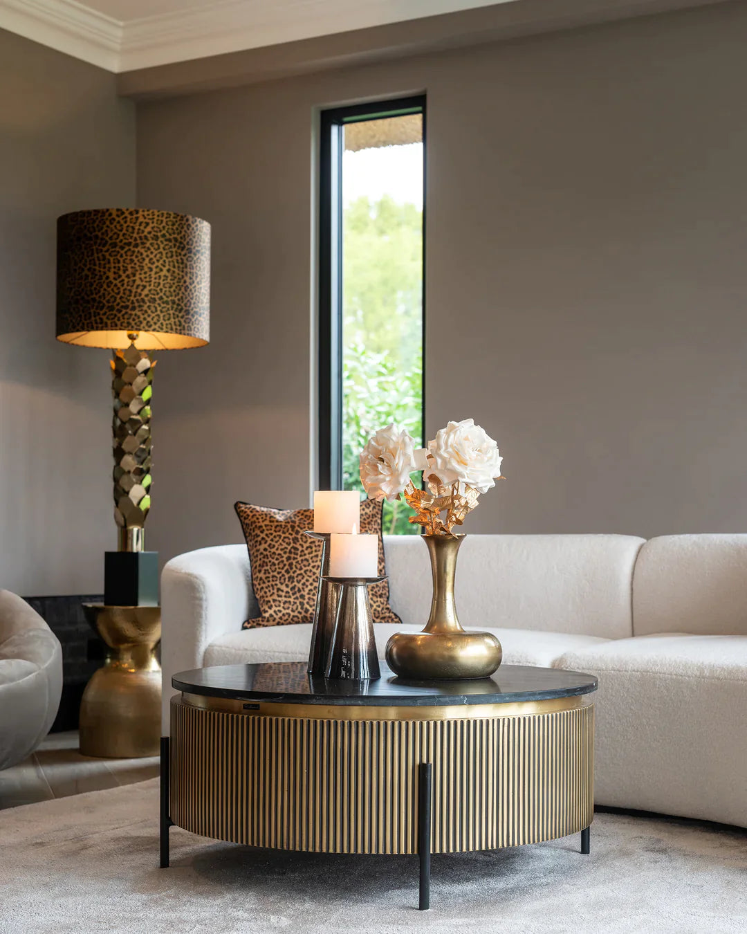 Richmond Interiors Ironville Golden Round Coffee Table