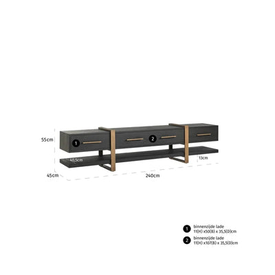 Richmond Interiors Cambon TV-Unit in Dark Coffe