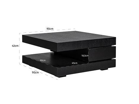 Richmond Oakura Block Black Coffee Table-Belmont Interiors