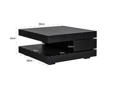 Richmond Oakura Block Black Coffee Table-Belmont Interiors