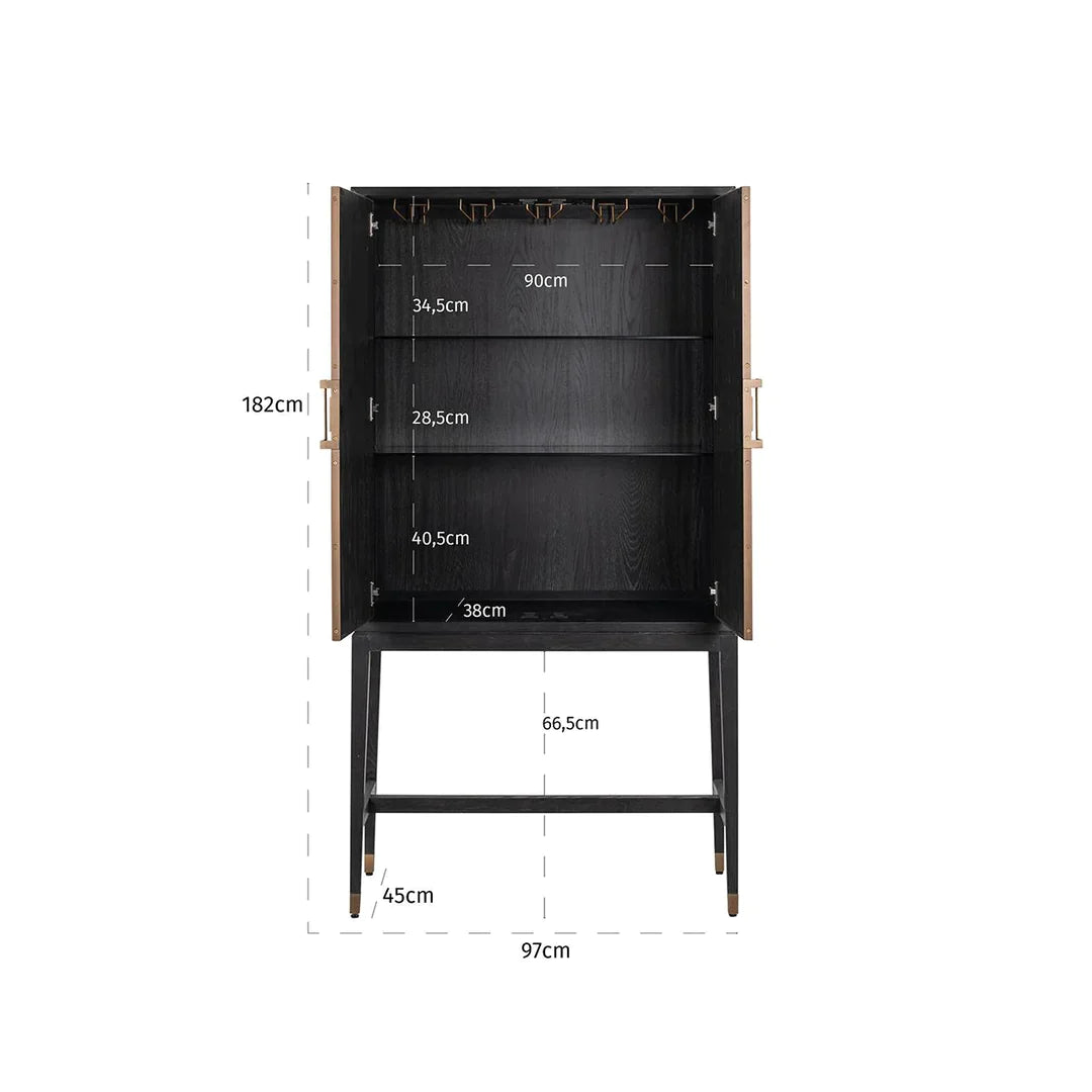 Richmond Interiors Bloomville Shagreen Faux Leather 2 Door Bar Cabinet
