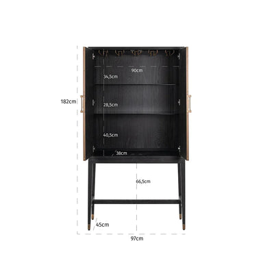 Richmond Interiors Bloomville Shagreen Faux Leather 2 Door Bar Cabinet