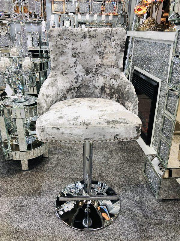 Majestic Crushed Velvet Bar Stool-Esme Furnishings