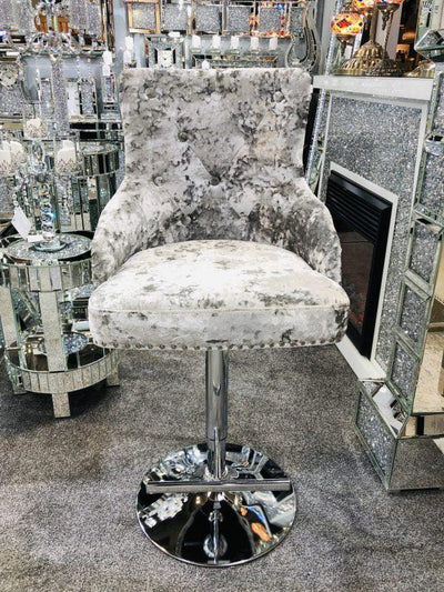 Majestic Crushed Velvet Bar Stool-Esme Furnishings