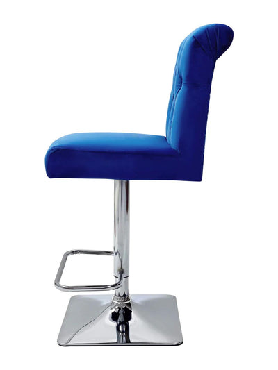 Sophia Navy Blue Quilted Lion Knockerback Plush Velvet Bar Stool-Esme Furnishings