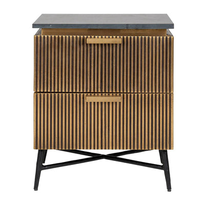 Richmond Ironville Golden 2 Drawer Bedside Cabinet-Belmont Interiors