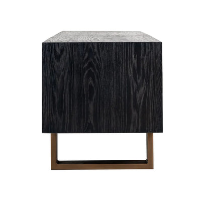 Richmond Interiors Hunter Black Oak and Gold 2 Drawer TV Unit