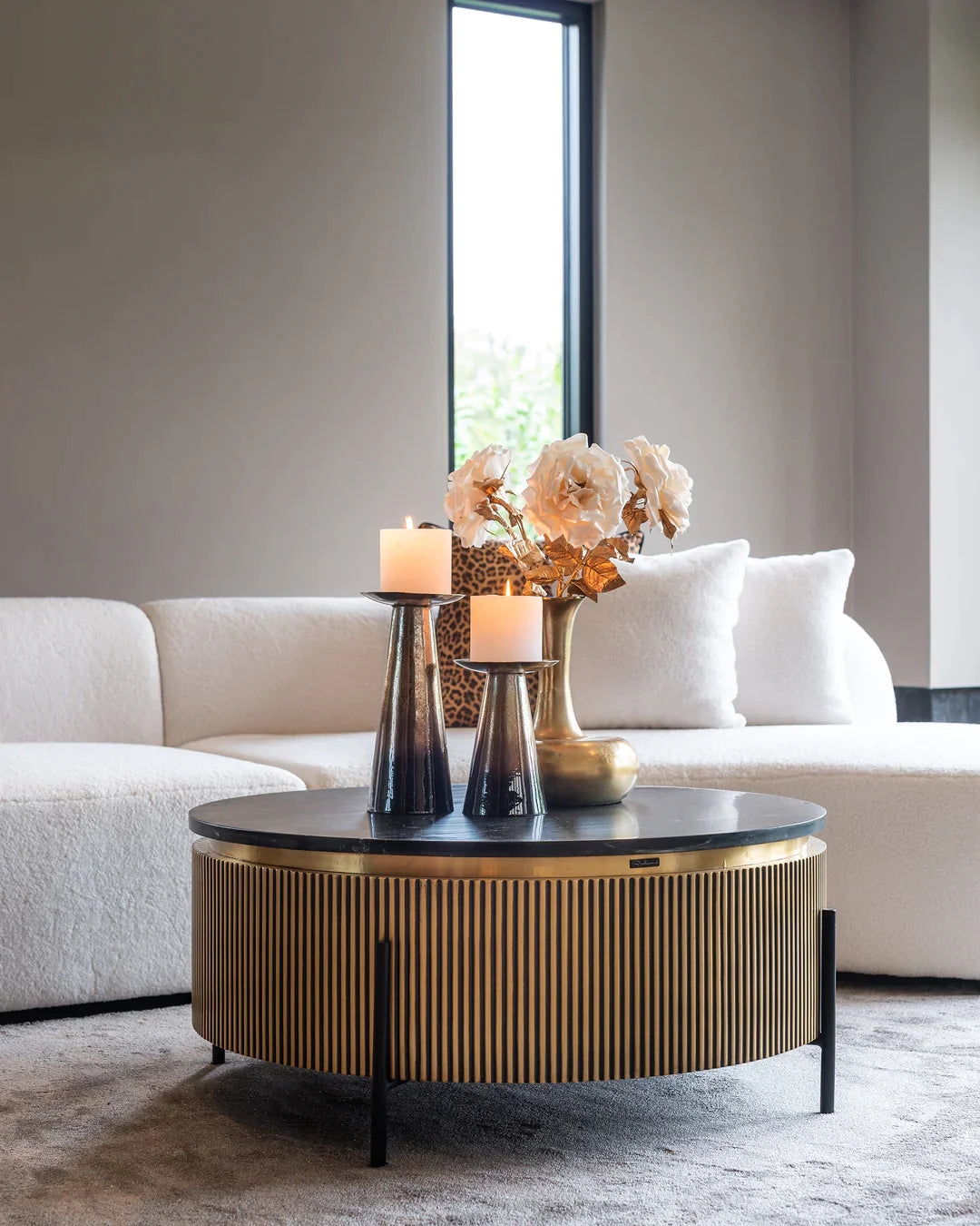 Richmond Interiors Ironville Golden Round Coffee Table