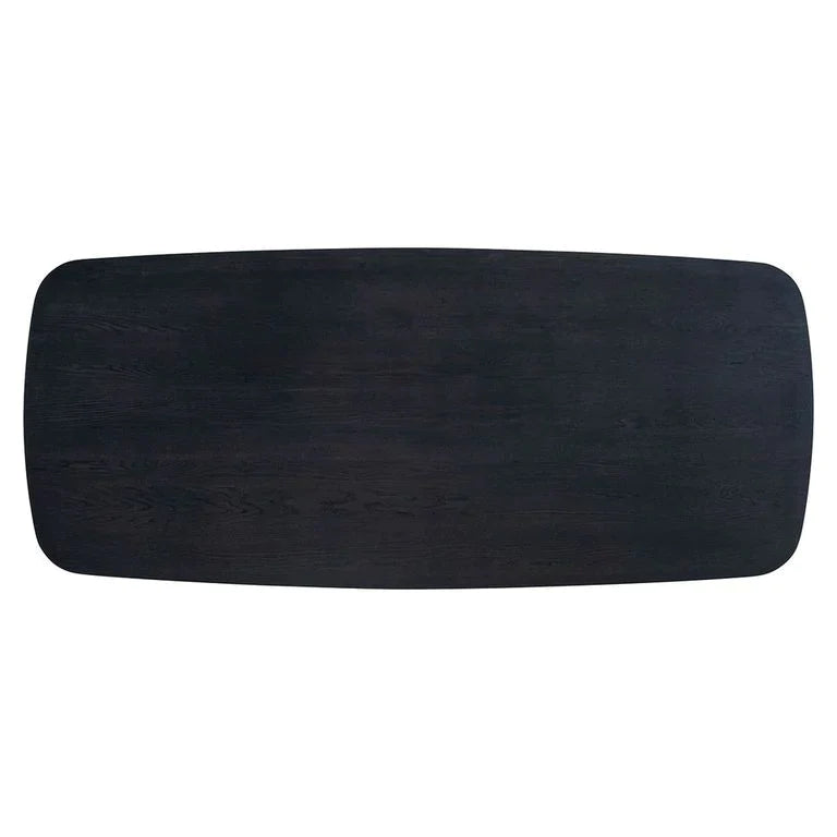 Richmond Interiors Cambon Dark Coffee Oak Danish Oval Dining Table with Brushed Base