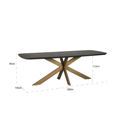 Richmond Interiors Cambon Dark Coffee Oak Danish Oval Dining Table with Brushed Base