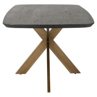 Richmond Interiors Cambon Dark Coffee Oak Danish Oval Dining Table with Brushed Base