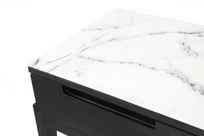 Twenty10 Designs Orchid Marble Bedside Single Drawer in Black-Esme Furnishings