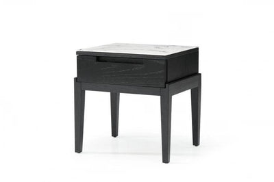 Twenty10 Designs Orchid Marble Bedside Single Drawer in Black-Esme Furnishings