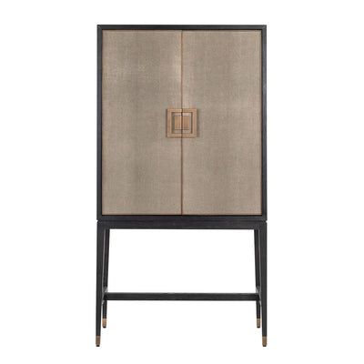 Richmond Interiors Bloomville Shagreen Faux Leather 2 Door Bar Cabinet
