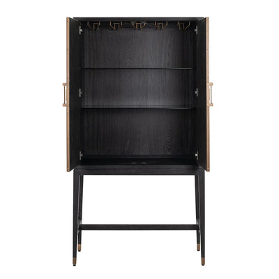 Richmond Interiors Bloomville Shagreen Faux Leather 2 Door Bar Cabinet
