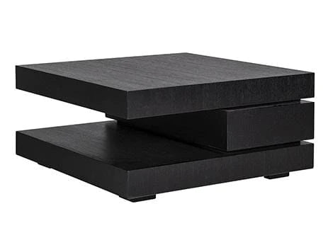 Richmond Oakura Block Black Coffee Table-Belmont Interiors
