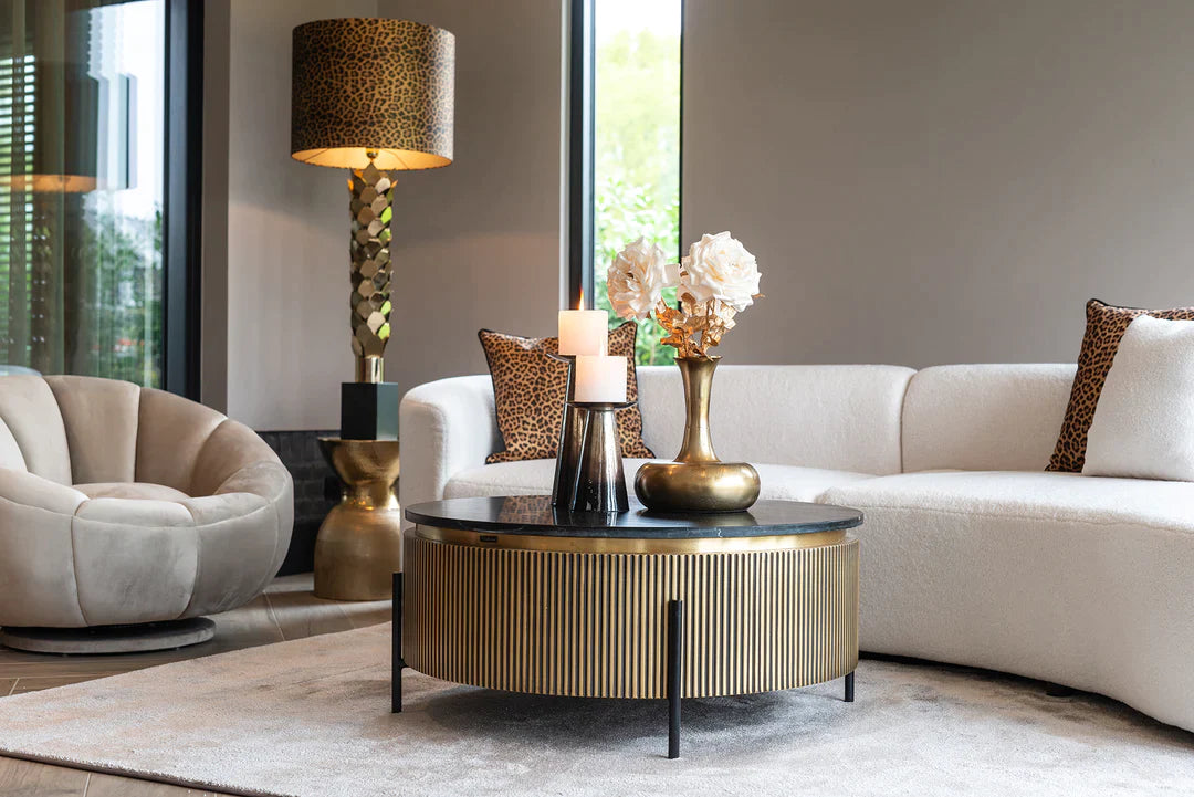 Richmond Interiors Ironville Golden Round Coffee Table