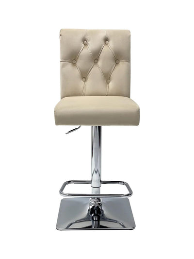 Sophia Mink Quilted Lion Knockerback Plush Velvet Bar Stool-Esme Furnishings