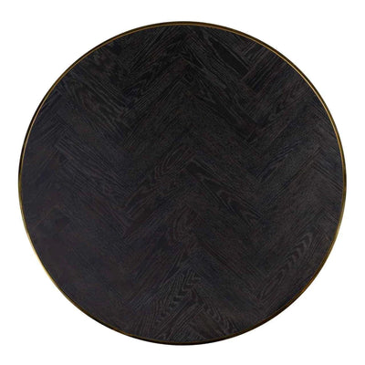 Richmond Interiors Blackbone Black Oak and Gold Round Coffee Table (Set of 2)