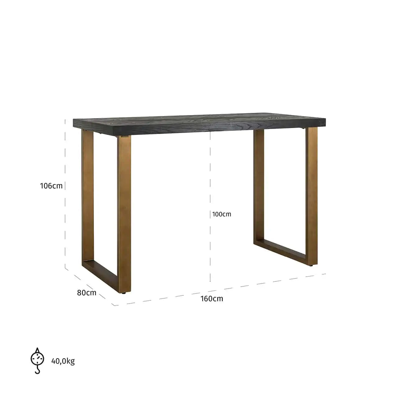 Richmond Interiors Blackbone Brass Bar Table