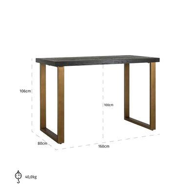 Richmond Interiors Blackbone Brass Bar Table