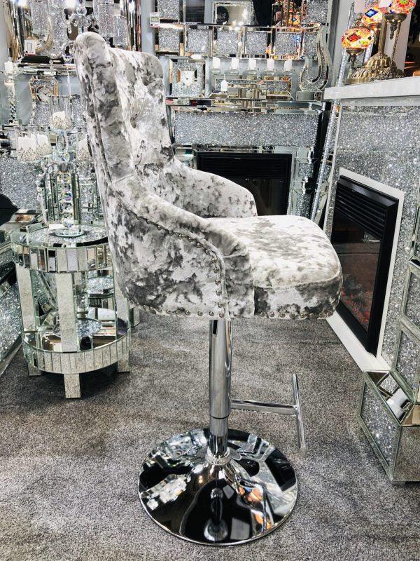 Majestic Crushed Velvet Bar Stool-Esme Furnishings