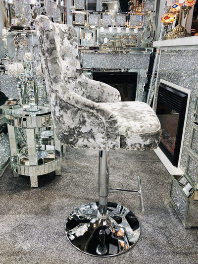 Majestic Crushed Velvet Bar Stool-Esme Furnishings