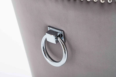 Knightsbridge Light Grey French Velvet Ring Knocker Back Bar Stool-Esme Furnishings