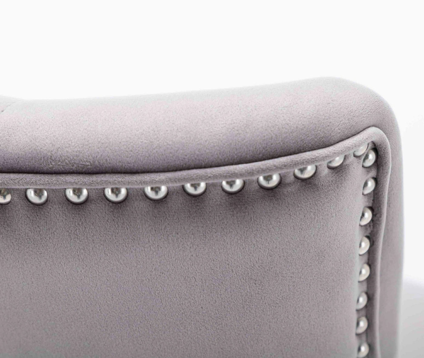 Knightsbridge Light Grey French Velvet Ring Knocker Back Bar Stool-Esme Furnishings