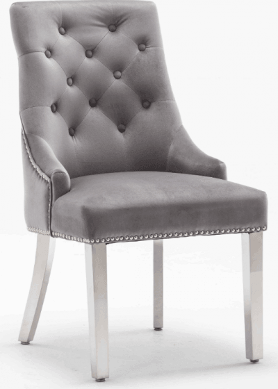 Arianna Grey Marble 180CM Dining Table + Knightsbridge Plush Velvet Dining Chairs-Esme Furnishings