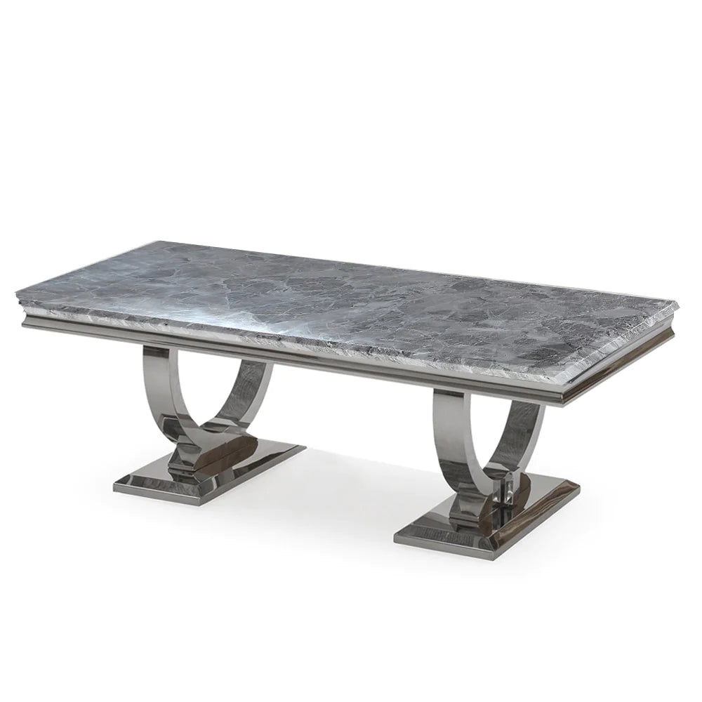 Arianna 130cm Black Marble Coffee Table