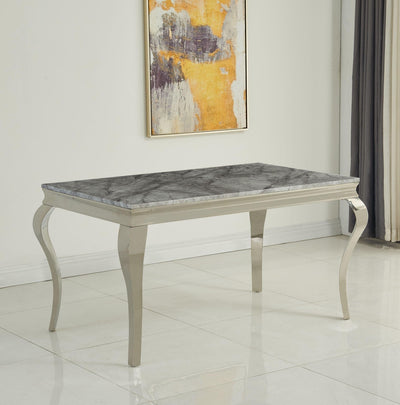 Louis 160cm Grey Marble Dining Table + 4 Grey Lion Knocker Chairs + 110cm Bench-Esme Furnishings