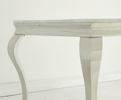 Liyana Louis 140cm White Marble Dining Table-Esme Furnishings