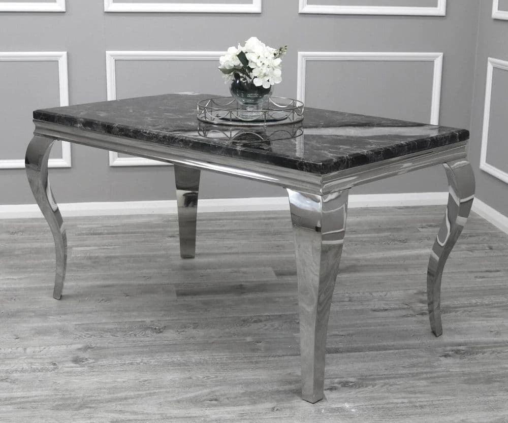 Louis 180CM Marble & Chrome Dining Table - 5 Colours-Esme Furnishings