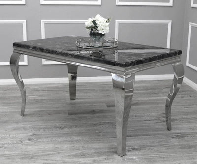 Louis 180CM Marble & Chrome Dining Table - 5 Colours-Esme Furnishings
