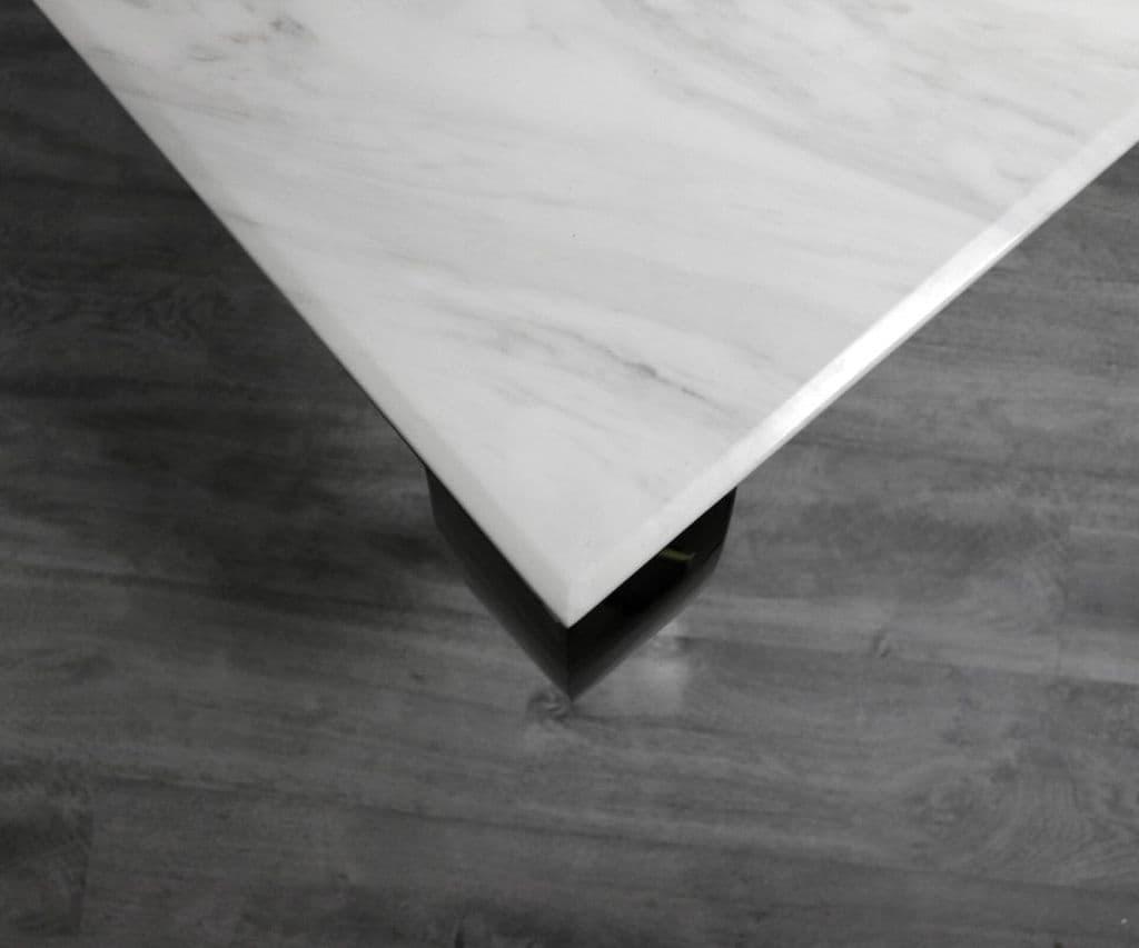 Louis 200cm Ivory Smoke Marble Dining Table + Lucy Grey Lion Slim Knocker Plush Velvet Chairs-Esme Furnishings