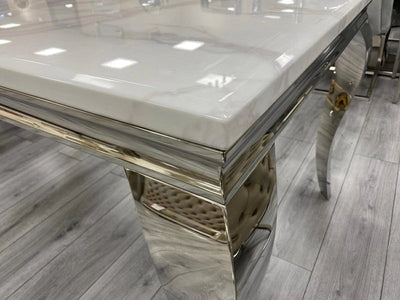 Louis 180CM Marble & Chrome Dining Table - 5 Colours