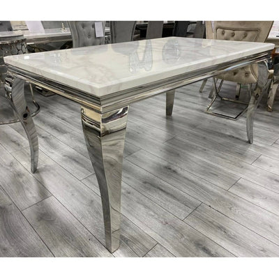 Louis 180CM Marble & Chrome Dining Table - 5 Colours