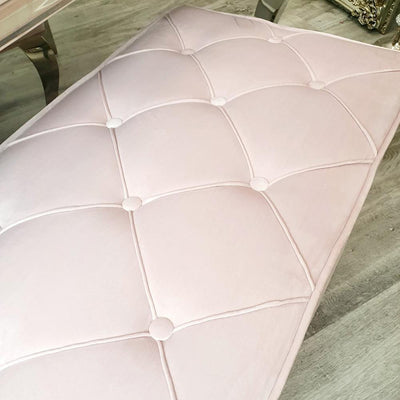 Louis White 180cm Marble Dining Table + Button Back Chairs, 140cm Bench-Esme Furnishings