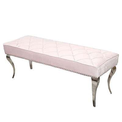 Louis White 180cm Marble Dining Table + Button Back Chairs, 140cm Bench-Esme Furnishings