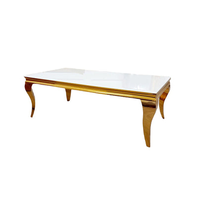 Louis Gold 130cm Ceramic Marble Coffee Table - 3 Colors
