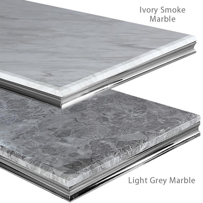 Arial 150CM Marble & Chrome Dining Table - 3 Colours-Esme Furnishings